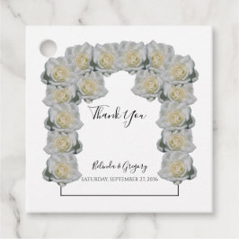 ホワイトローズ結婚ズギフトメッセージカード フェイバータグ