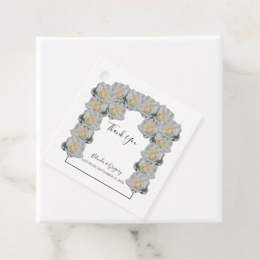 ホワイトローズ結婚ズギフトメッセージカード フェイバータグ (インサイチュ)