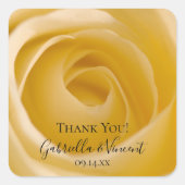 ホワイトローズ結婚ズサンキューメッセージカード スクエアシール (正面)