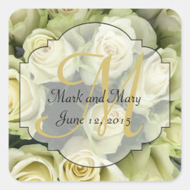 ホワイトローズ結婚ズスイート赤面シャンパーニュ スクエアシール