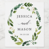 ホワイトローズ結婚ズワインボトルラベル ワインラベル (シングルラベル)