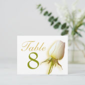 ホワイトローズ結婚バドのテーブル番号1-9はがき ポストカード (スタンド正面)