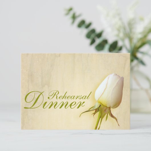 ホワイトローズ結婚バドのリハーサル招待状 招待状 (スタンド正面)