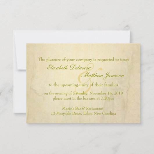 ホワイトローズ結婚バドのリハーサル招待状 招待状 (裏面)