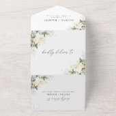 ホワイトローズ結婚フローラズオールインワン招待状 オールインワン招待状 (外側)