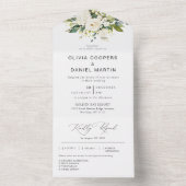 ホワイトローズ結婚フローラズオールインワン招待状 オールインワン招待状 (内側)