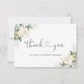 ホワイトローズ結婚フローラズフラットサンキュー サンキューカード (正面)