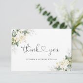 ホワイトローズ結婚フローラズフラットサンキュー サンキューカード (スタンド正面)