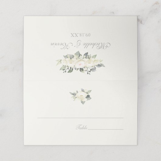 ホワイトローズ結婚フローラ座席表 プレイスカード (外部開封)
