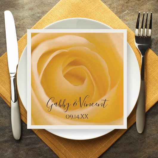 ホワイトローズ結婚フローラ スタンダードカクテルナプキン