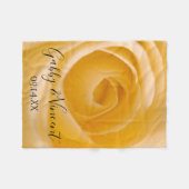 ホワイトローズ結婚フローラ フリースブランケット (正面(横))