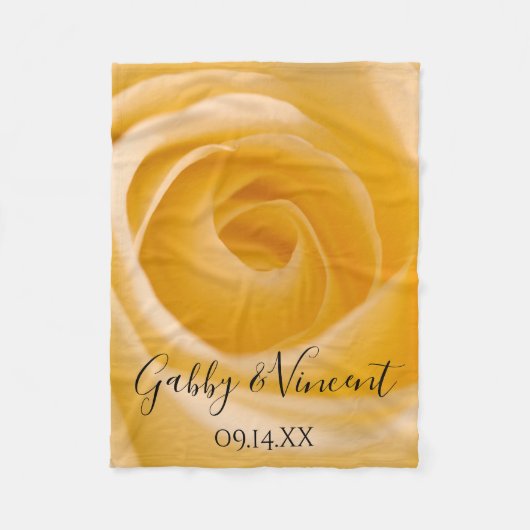 ホワイトローズ結婚フローラ フリースブランケット (正面)