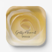 ホワイトローズ結婚フローラ ペーパープレート (正面)