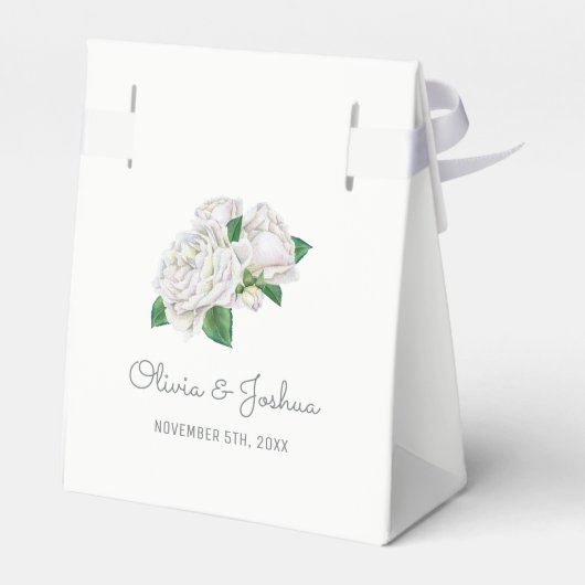 ホワイトローズ結婚式の引き出物ボックス フェイバーボックス (裏面サイド)