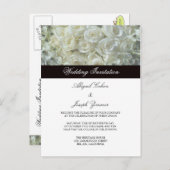 ホワイトローズ結婚式招待状はがき インビテーションポストカード (正面/裏面)