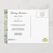 ホワイトローズ結婚式招待状はがき インビテーションポストカード (裏面)