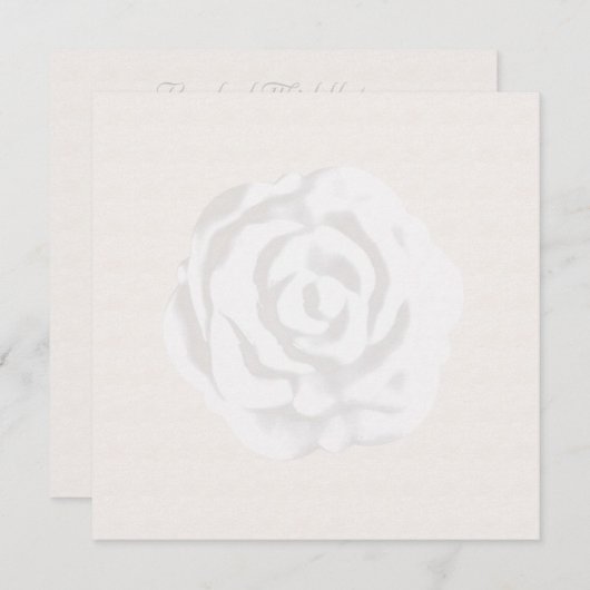 ホワイトローズ結婚式招待状テンプレート 招待状 (正面/裏面)