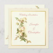 ホワイトローズ結婚式招待状 招待状 (正面/裏面)