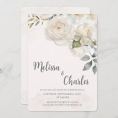 ホワイトローズ結婚式招待状 招待状 (正面/裏面)