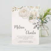 ホワイトローズ結婚式招待状 招待状 (スタンド正面)