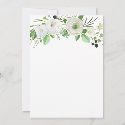 ホワイトローズ結婚式招待状 招待状 (裏面)