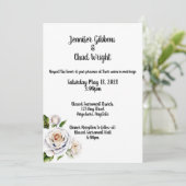 ホワイトローズ結婚式招待状、5 x 7インチ 招待状 (スタンド正面)