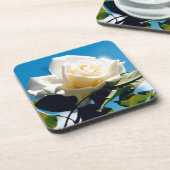 ホワイトローズ美しい コースター (左側)