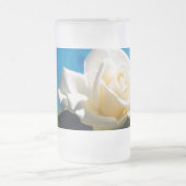 ホワイトローズ美しい フロストグラスビールジョッキ (中央)