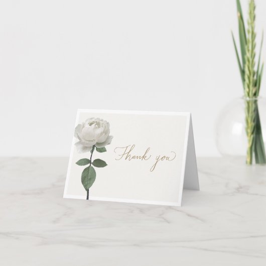 ホワイトローズ葬儀&悔やみや弔慰お礼お畳み サンキューカード (正面)