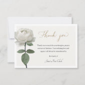ホワイトローズ葬儀&悔やみや弔慰サンキューノートカード サンキューカード (正面)