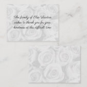 ホワイトローズ葬式サンキューカード ノートカード (正面/裏面)