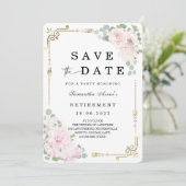 ホワイトローズ退職日を保存 招待状 (スタンド正面)