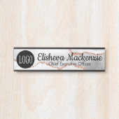 ホワイトローズ金ゴールドオフィスのドアの看板シンボルや象徴名プレート サインプレート (正面)