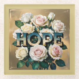 ホワイトローズ金ゴールドガラスコアスター ガラスコースター