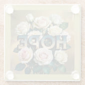 ホワイトローズ金ゴールドガラスコアスター ガラスコースター (裏面)