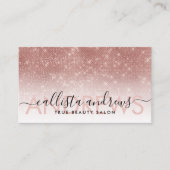 ホワイトローズ金ゴールドグラデーショングリッターメイクアップヘアサロン 名刺 (正面)