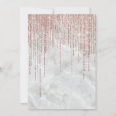 ホワイトローズ金ゴールドグリッターパールマーブルブライダルシャワー 招待状 (裏面)