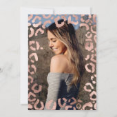 ホワイトローズ金ゴールドチータヒョウQuinceanera写真 招待状 (裏面)