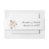 ホワイトローズ金ゴールドトエレガントリム結婚フローラ 招待状ベリーバンド (正面例)