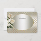 ホワイトローズ金ゴールドハートサンキューカード サンキューカード (裏面)