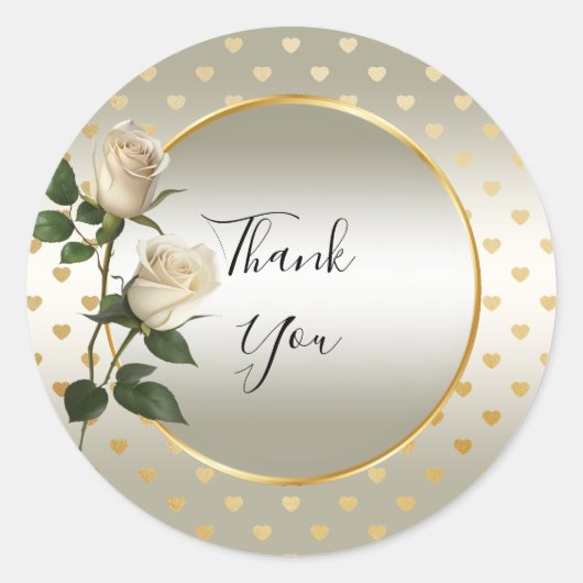ホワイトローズ金ゴールドハートシール ラウンドシール (正面)