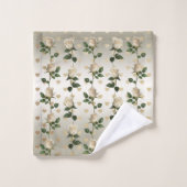 ホワイトローズ金ゴールドハートタオルセット バスタオルセット (ウォッシュタオル)