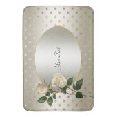 ホワイトローズ金ゴールドハートバスマット バスマット (正面縦)