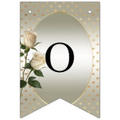 ホワイトローズ金ゴールドハートバンティング国旗 バンティングフラッグ (第2の旗)