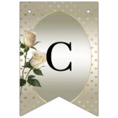 ホワイトローズ金ゴールドハートバンティング国旗 バンティングフラッグ (第1の旗)