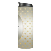 ホワイトローズ金ゴールドハートフローラサーマルタンブラー タンブラー (回転右)