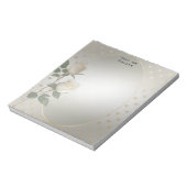 ホワイトローズ金ゴールドハートメモ帳 ノートパッド (回転)