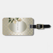 ホワイトローズ金ゴールドハートラゲッジタグ ラゲッジタグ (正面横)