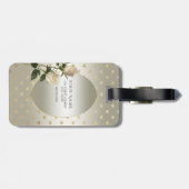 ホワイトローズ金ゴールドハートラゲッジタグ ラゲッジタグ (裏面横)