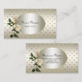 ホワイトローズ金ゴールドハート名刺 名刺 (正面/裏面)